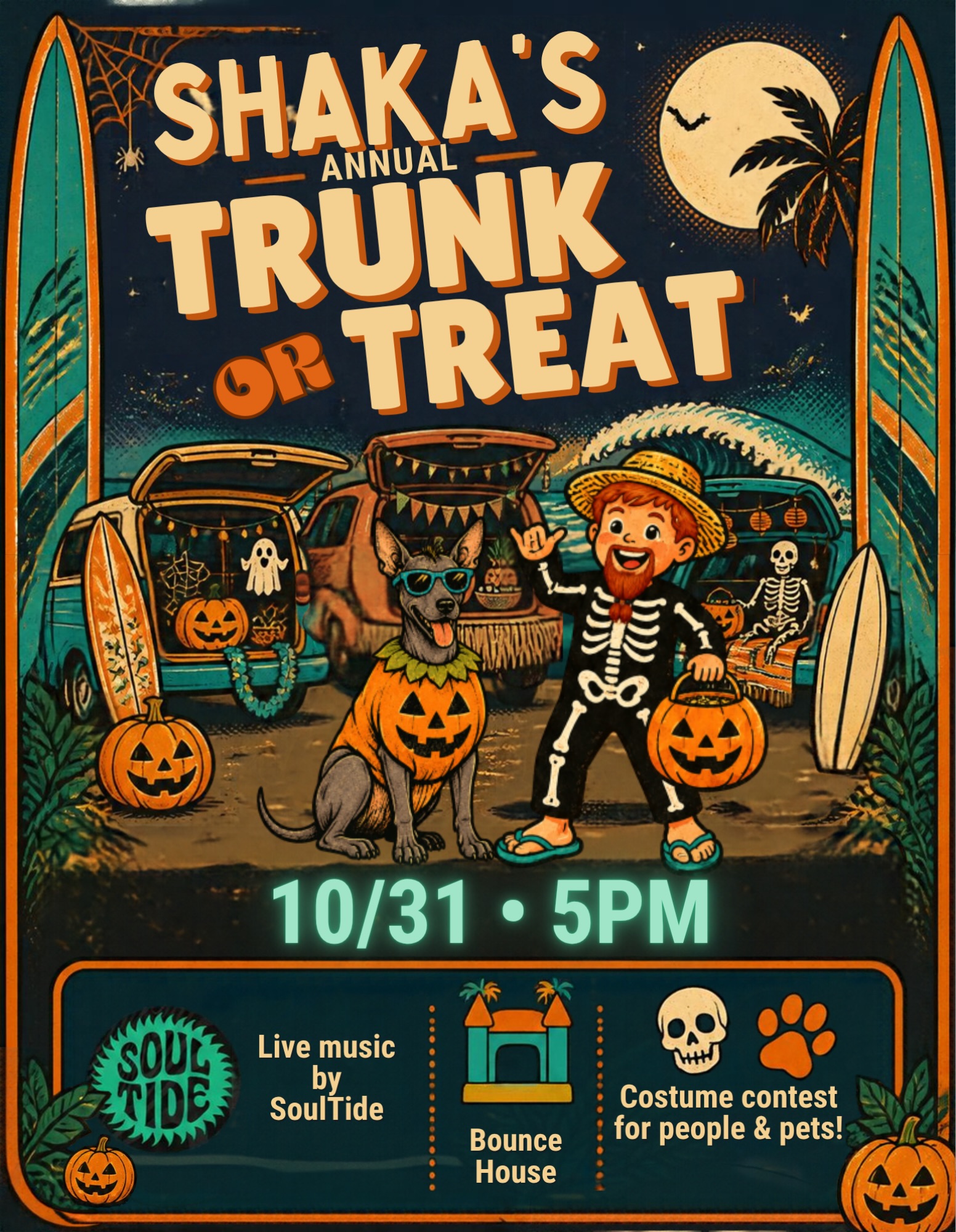 Shaka’s Annual Trunk or Treat — Halloween bounce house, candy & costume contest (Cerritos)
