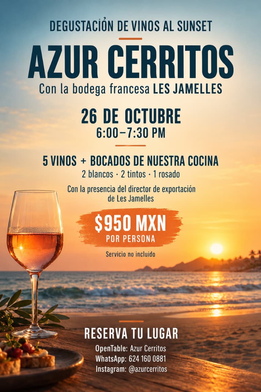 Wine Tasting at Sunset with Les Jamelles — 5 French wines + bites at Azur Cerritos