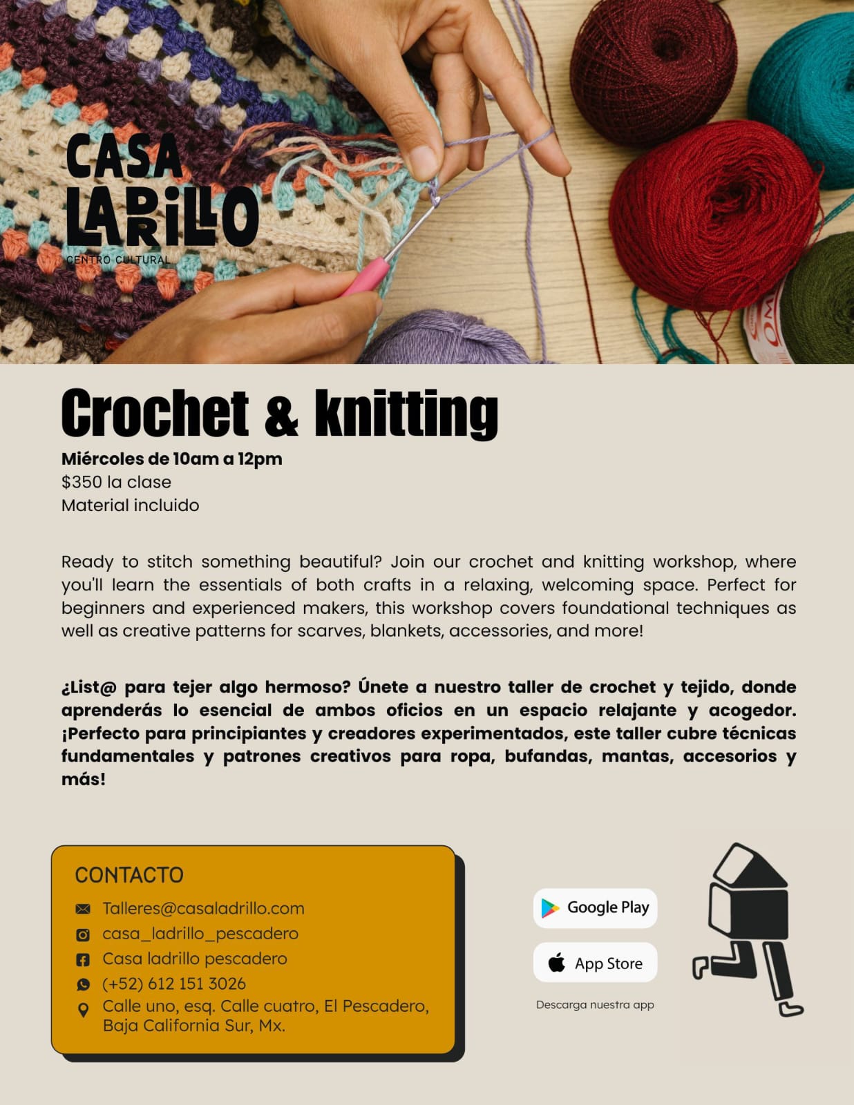 Crochet & Knitting Workshop poster