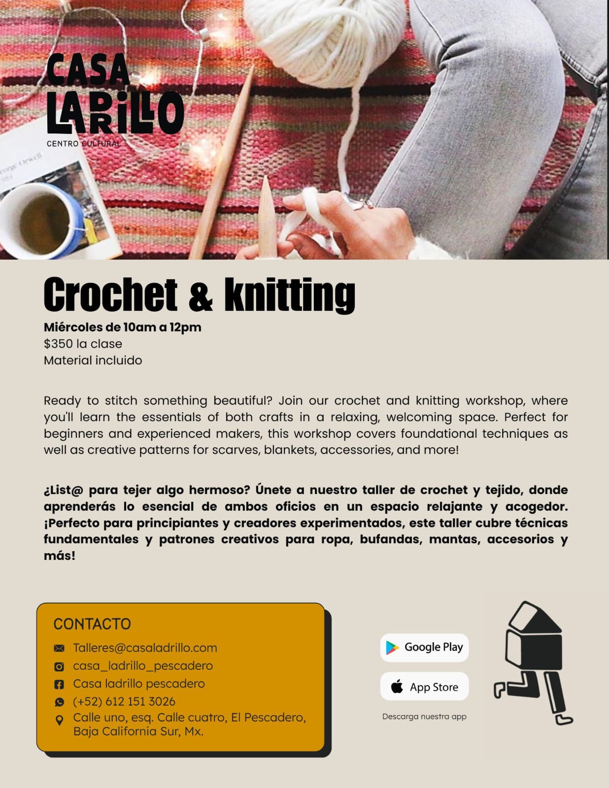 Crochet & Knitting Workshop poster