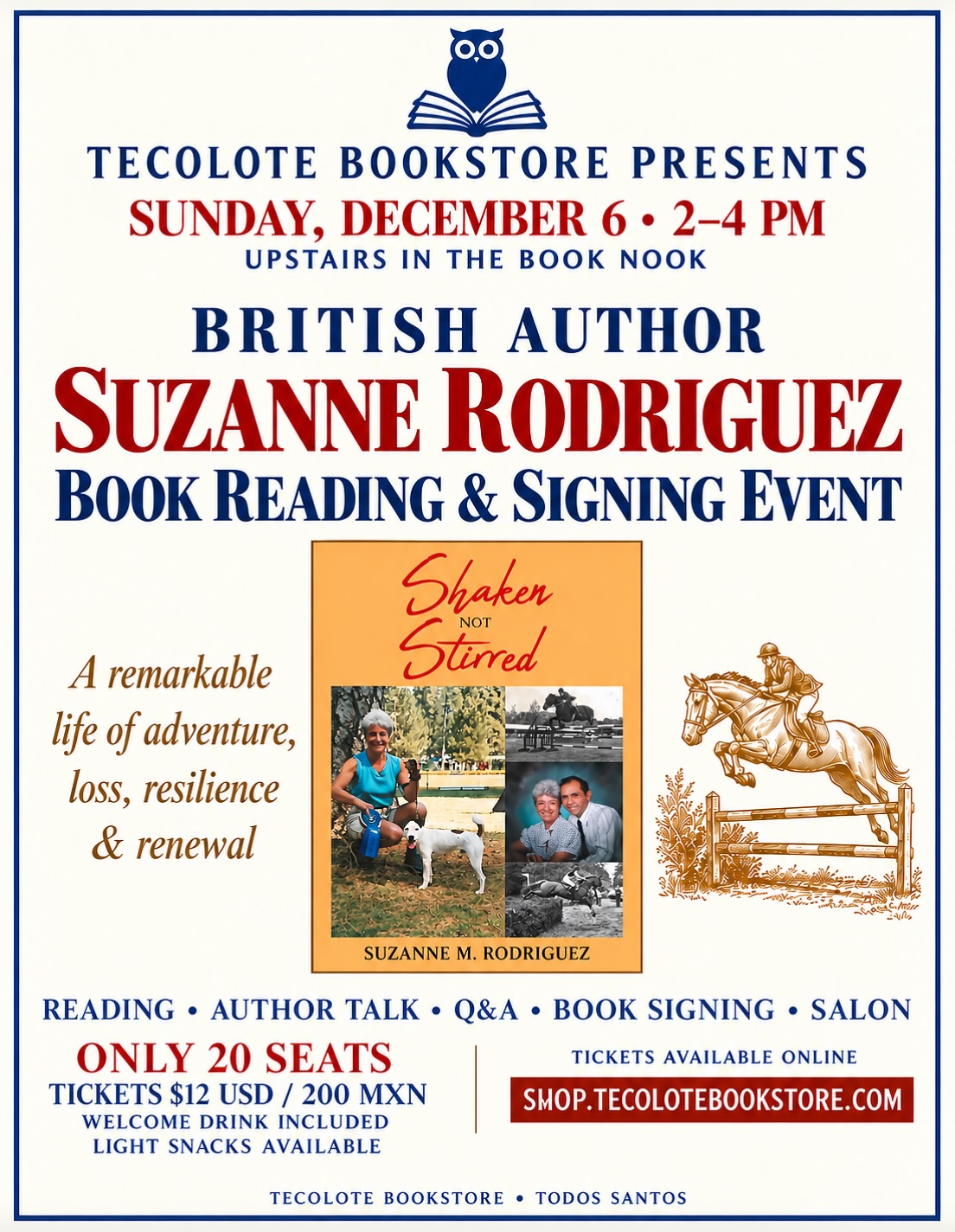 Suzanne Rodriguez Book Reading & Signing Event poster
