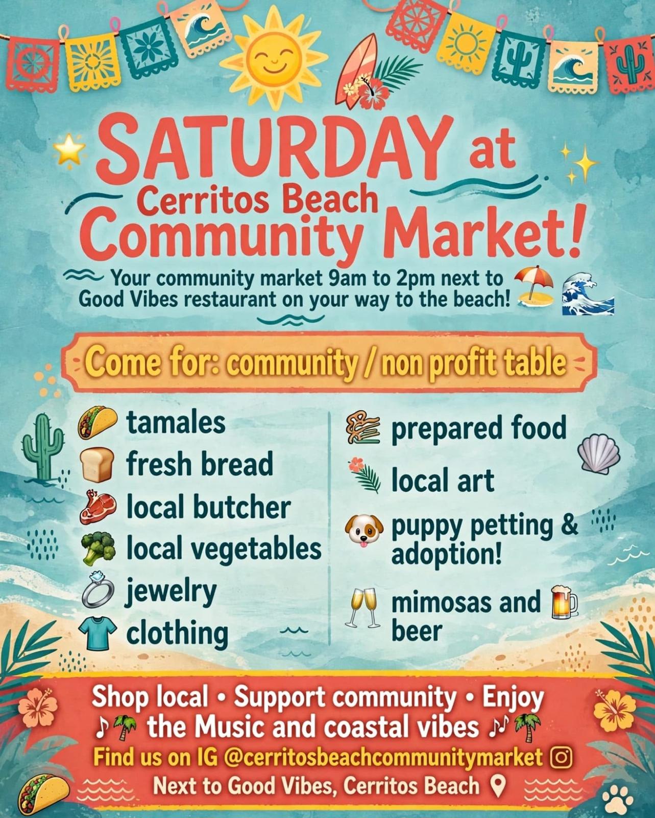 Cerritos Beach Community Market poster