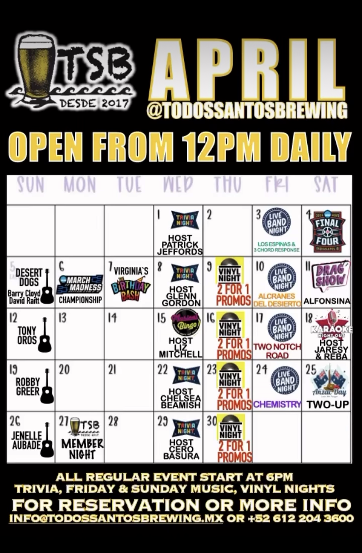 Trivia Night @ Todos Santos Brewing – Host: Cero Basura