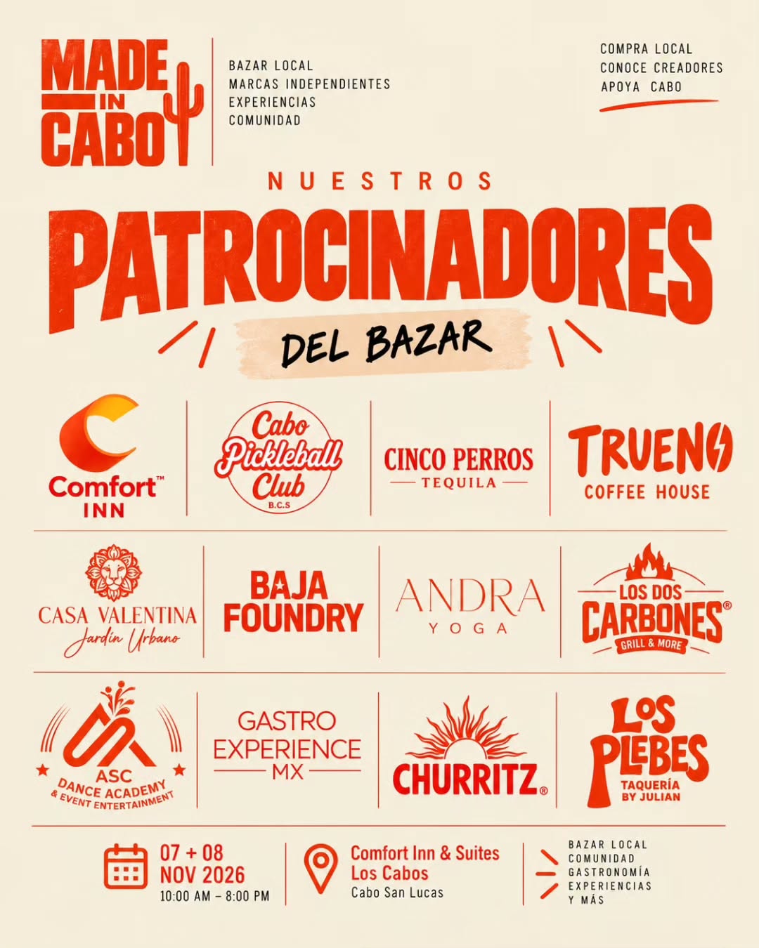 Made in Cabo Bazar — marcas locales, comida y venta de garage (edición noviembre)