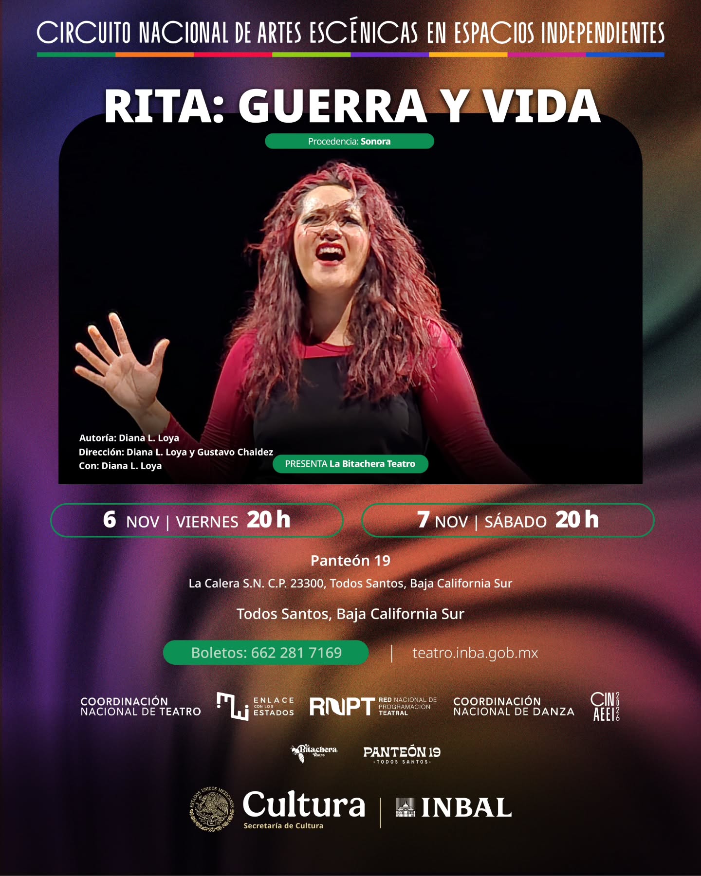 Rita: Guerra y Vida — rock monologue tribute to Rita Guerrero (Panteón 19, Todos Santos)