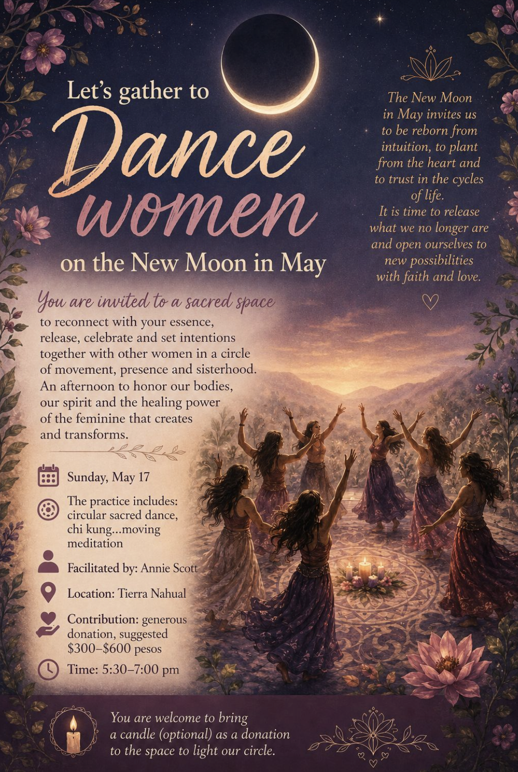 New moon Dancing Mandalas en la luna nueva poster