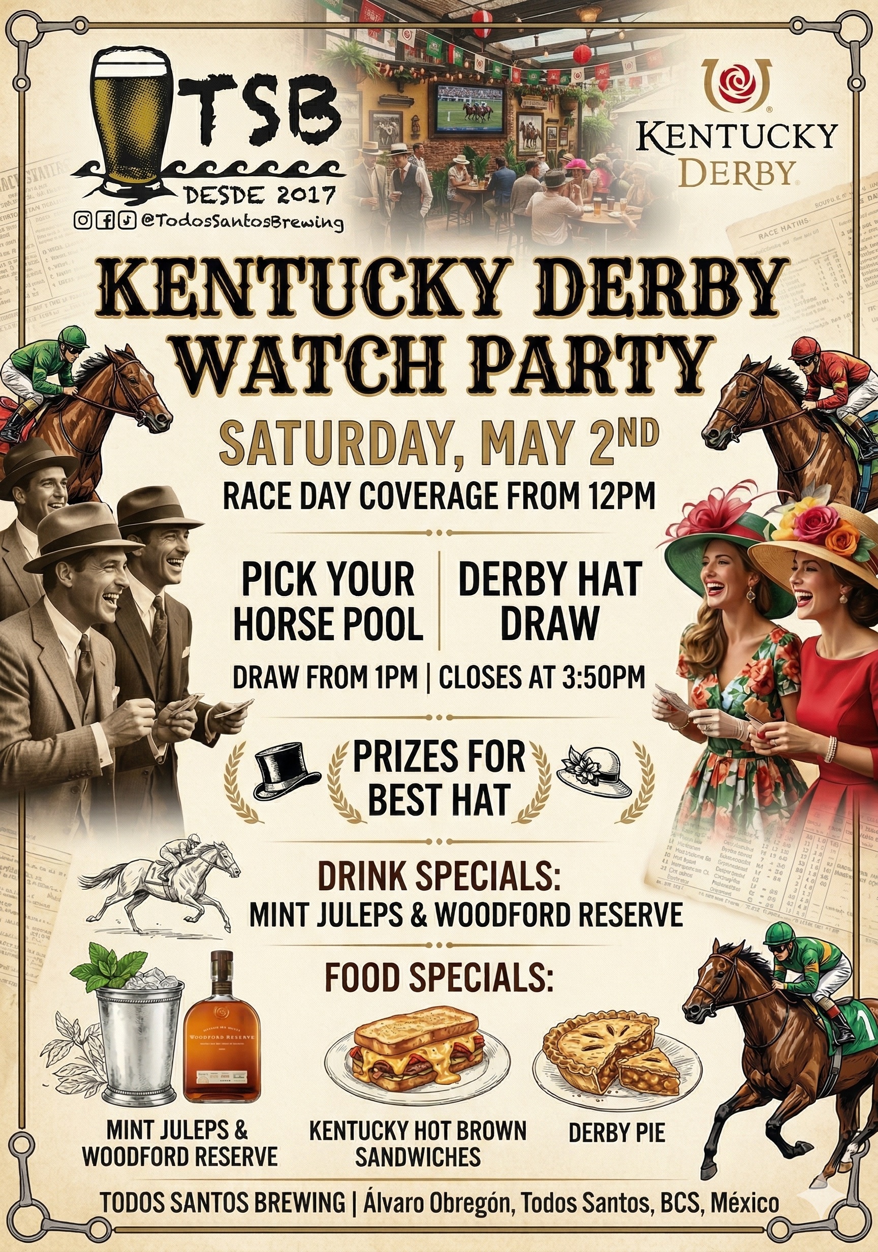Kentucy Derby Waych Party - Fashion, Food, Drinks & Wagering.