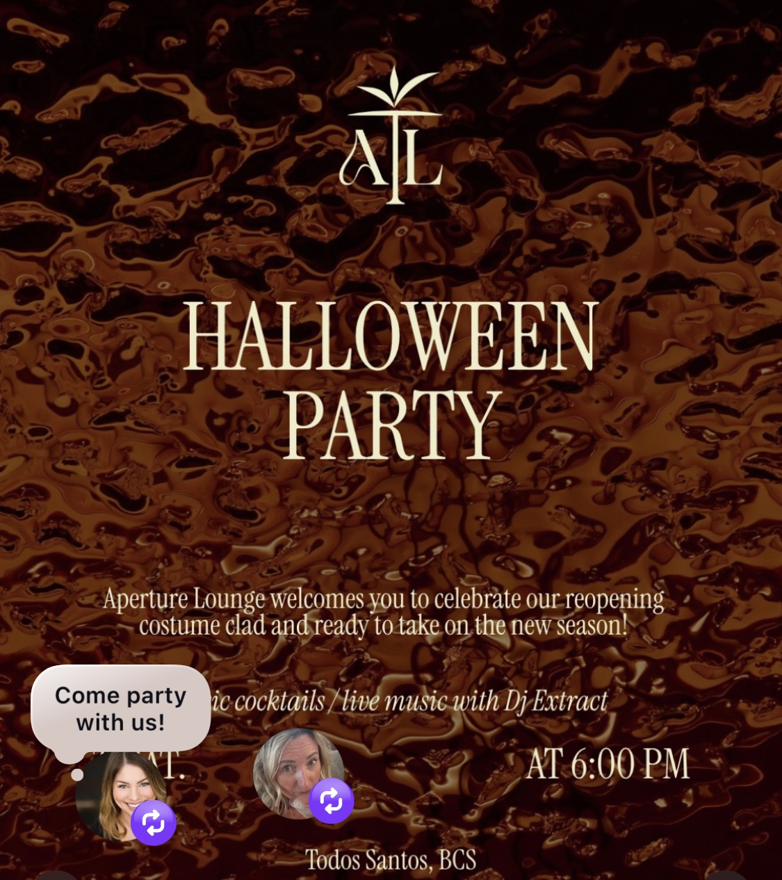 Halloween at Aperture Lounge poster