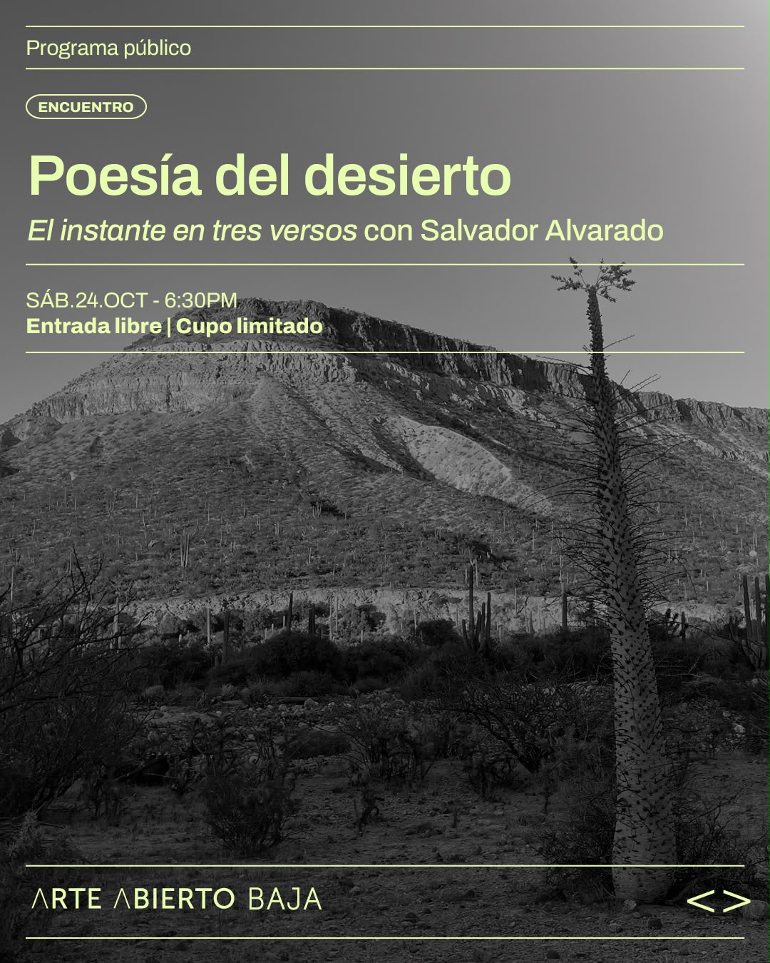 Desert Poetry: “The Instant in Three Verses” — haiku encounter with Salvador Alvarado (Arte Abierto Baja)