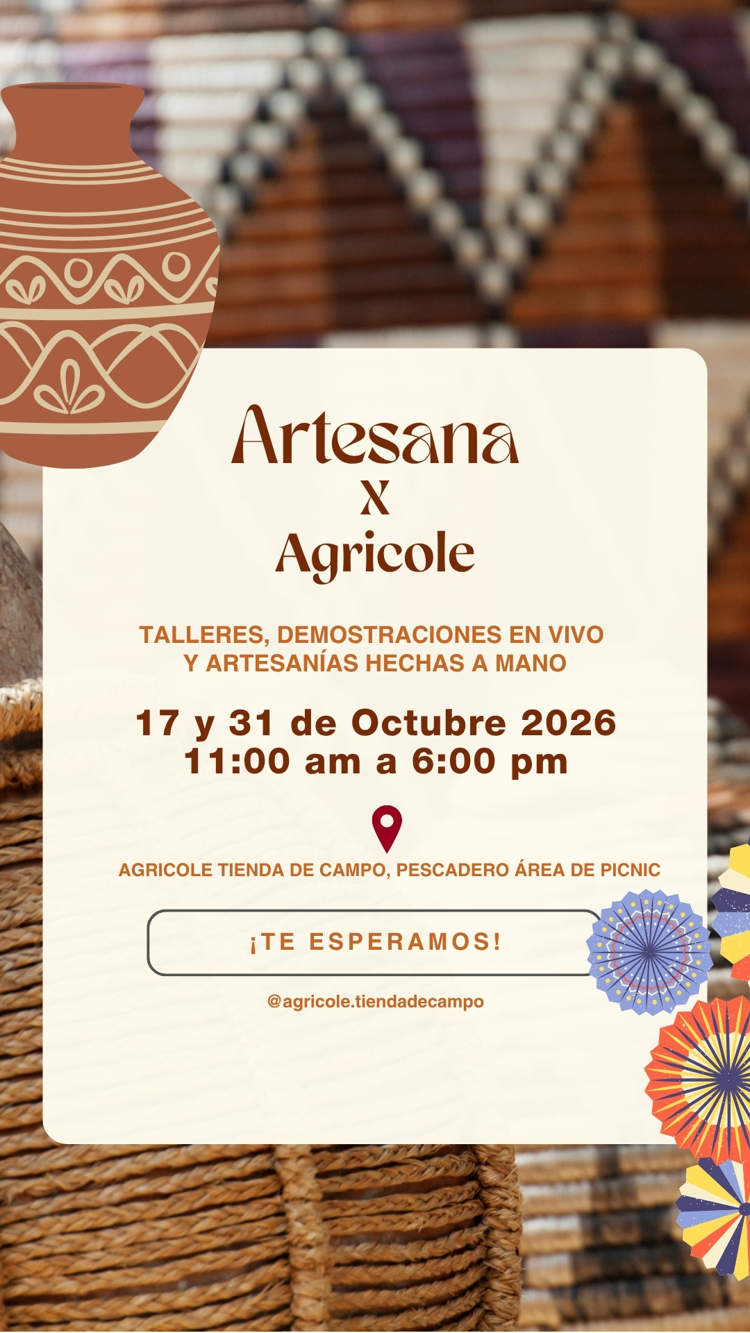 Artesana x Agricole — workshops, live demos & handmade crafts