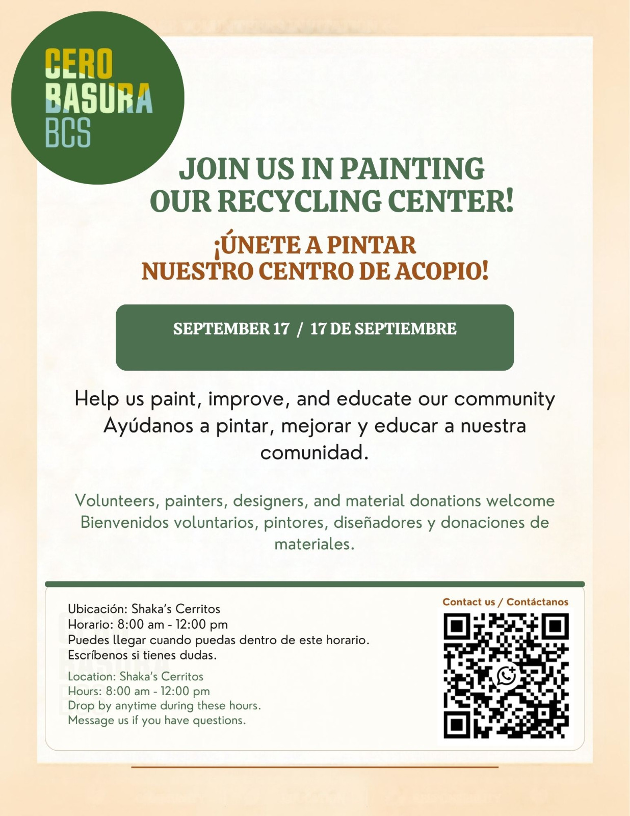 Recycling Center Paint and Improvement Day poster