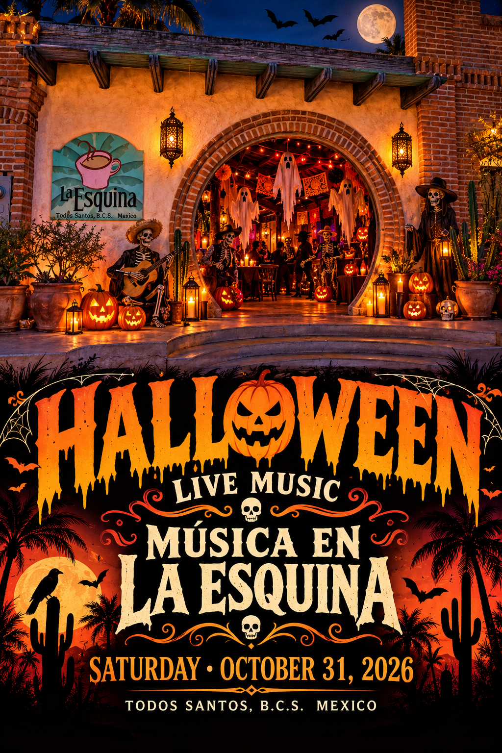 Halloween Night at La Esquina — family costume party (Todos Santos)