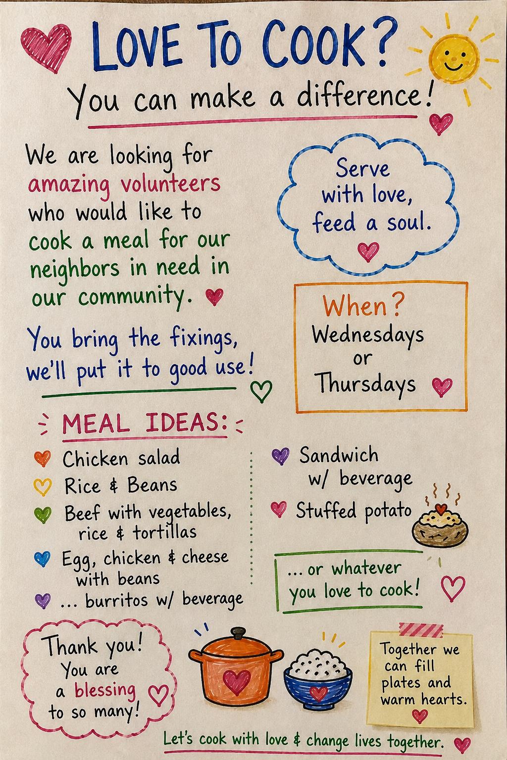 Community Cooking Meal Preparation poster
