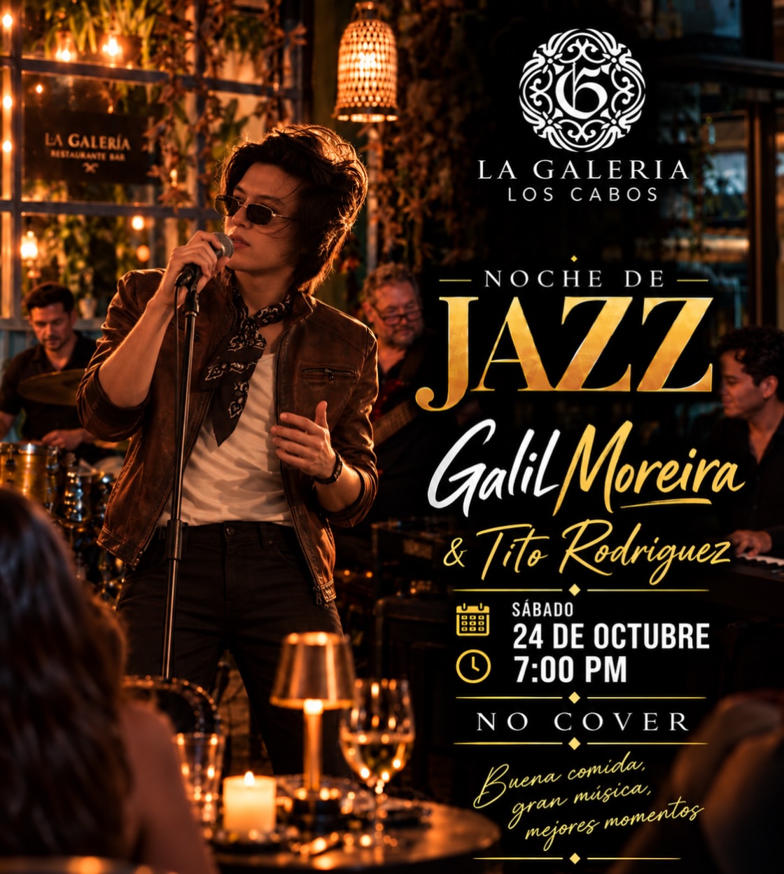 Jazz Night at La Galería Los Cabos — Galil Moreira & Tito Rodríguez live (Marina Cabo San Lucas)