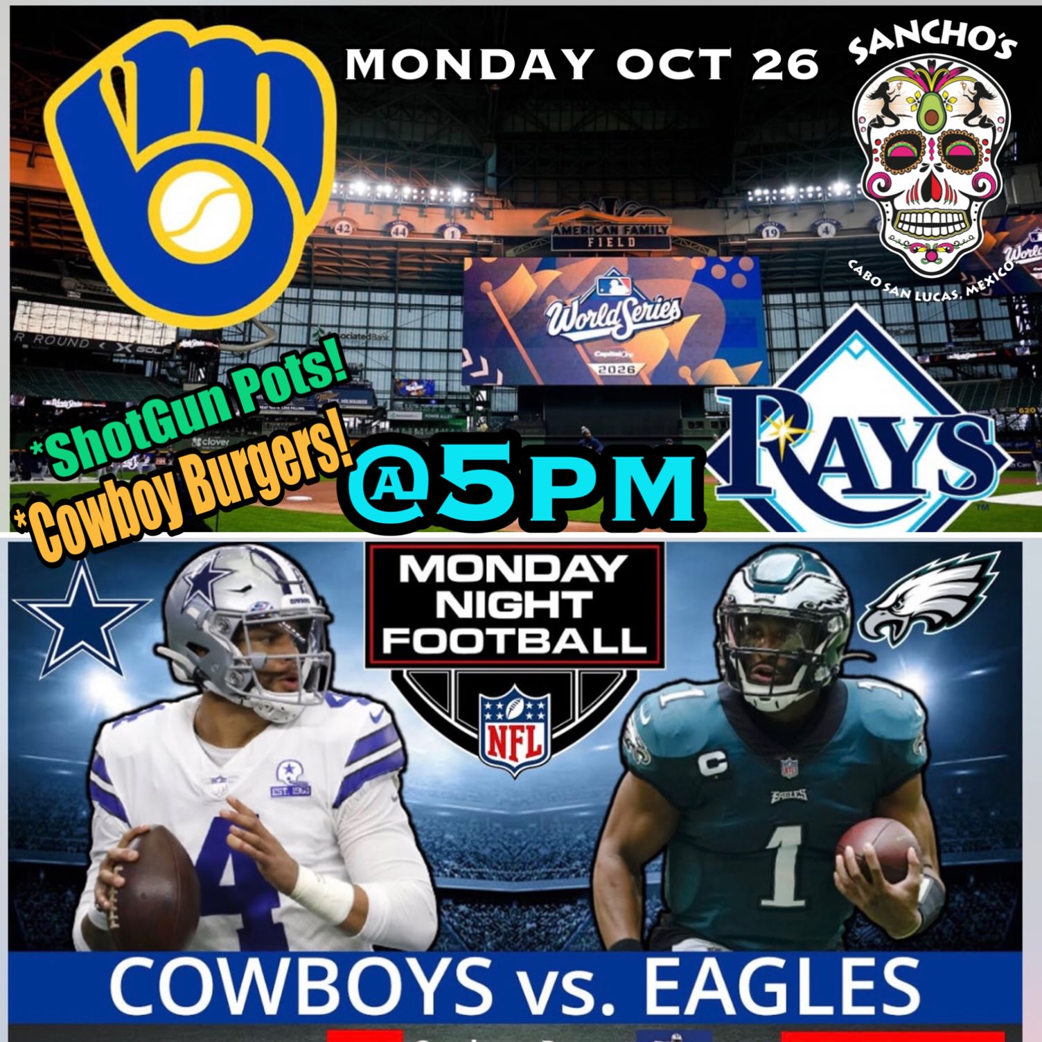 Cowboys vs Eagles Monday Night Football poster
