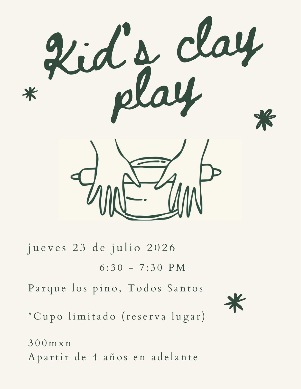 Kids' Ceramics Workshop poster