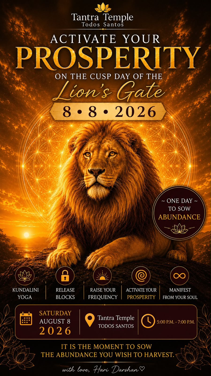 Lion's Gate Portal Prosperity Activation Experience poster