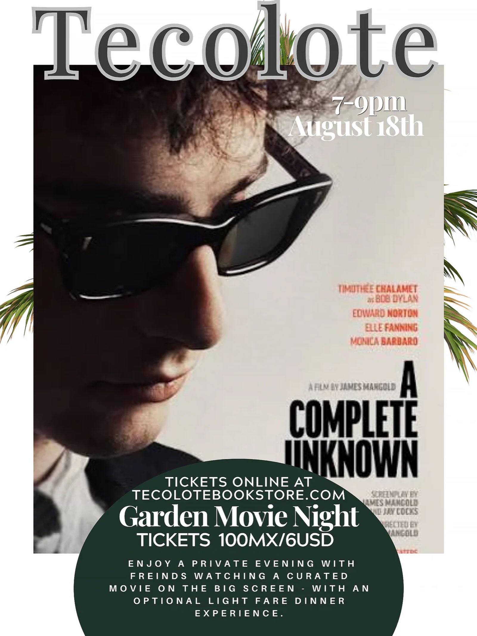 Garden Movie Night: A Complete Unknown poster