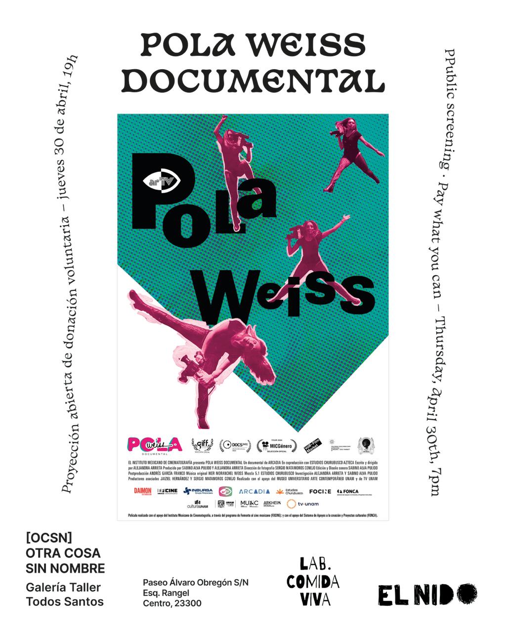 Pola Weiss Documentary Screening poster