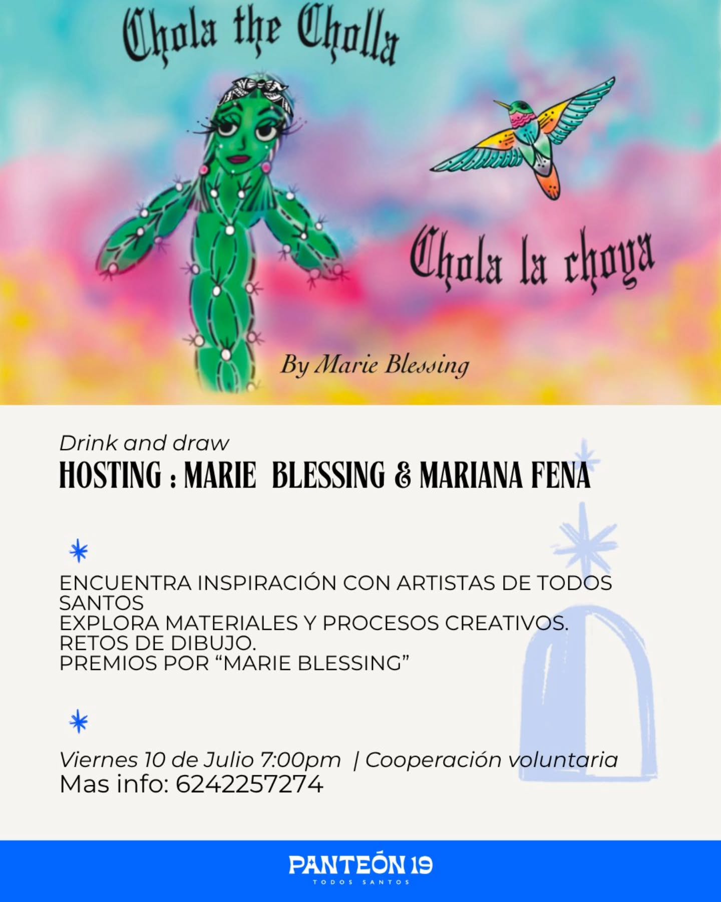 Drink and Draw - Chola the Cholla poster
