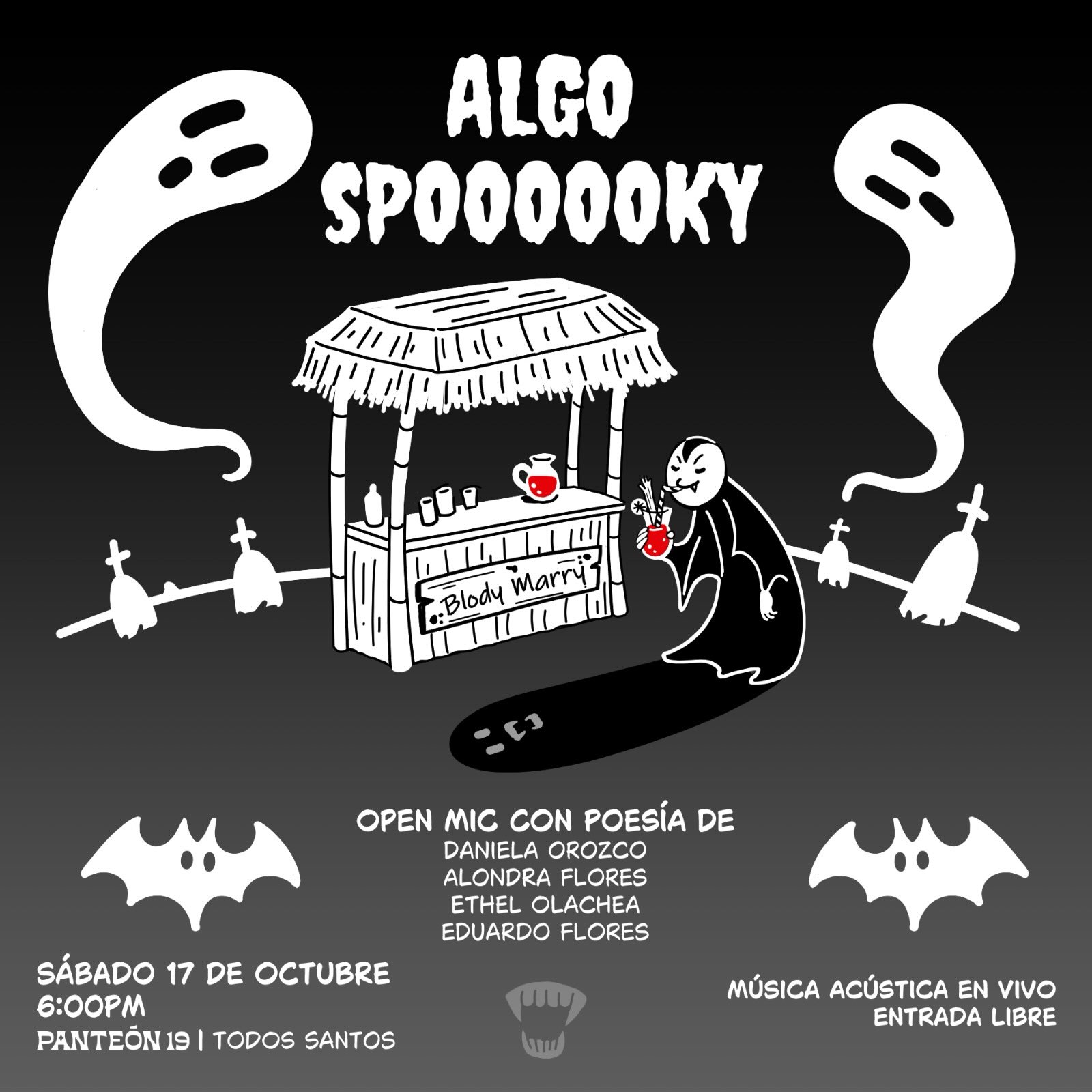 Algo Spooooky — open mic with poetry (Panteón 19)