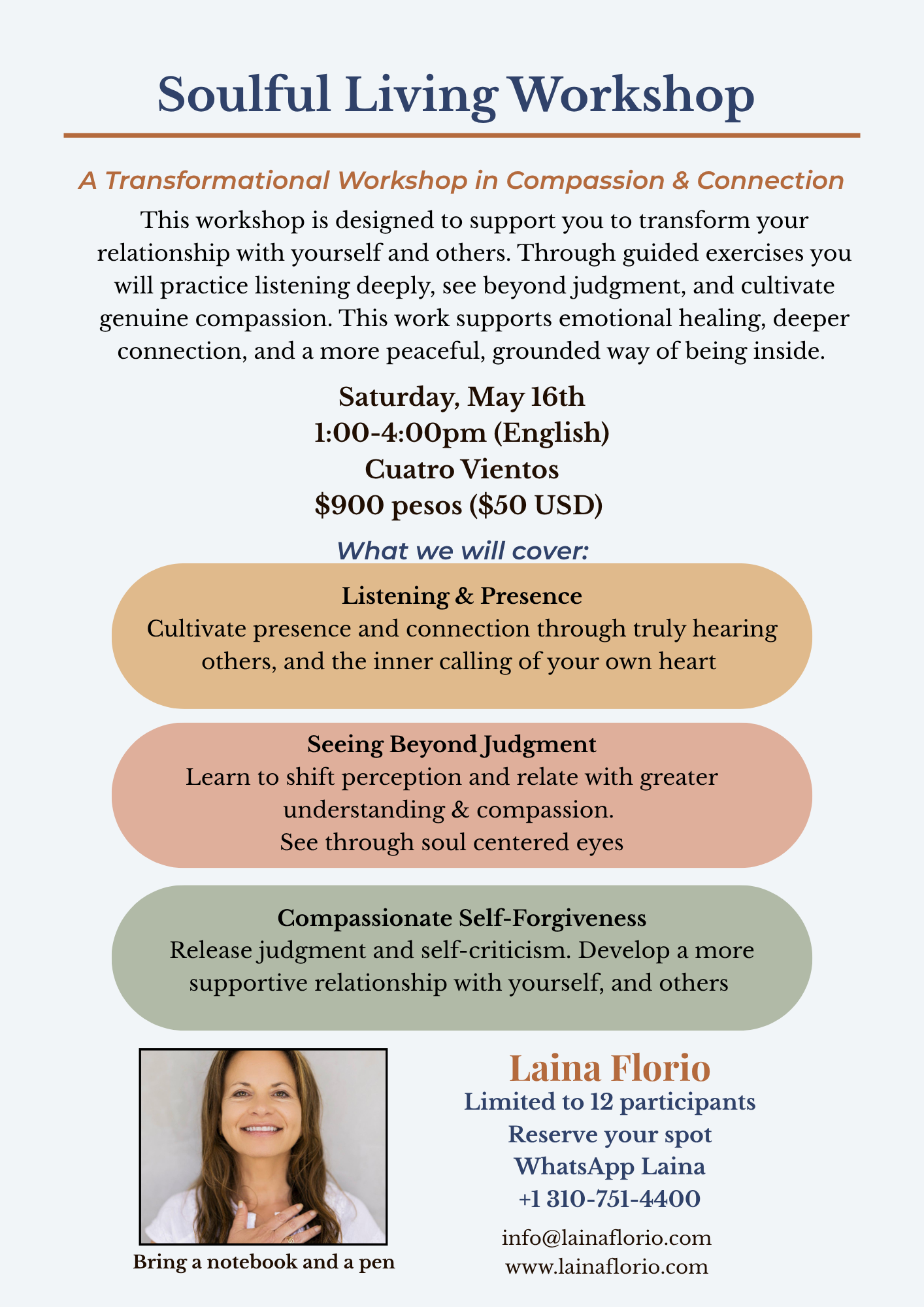 Compassion & Connection Workshop poster