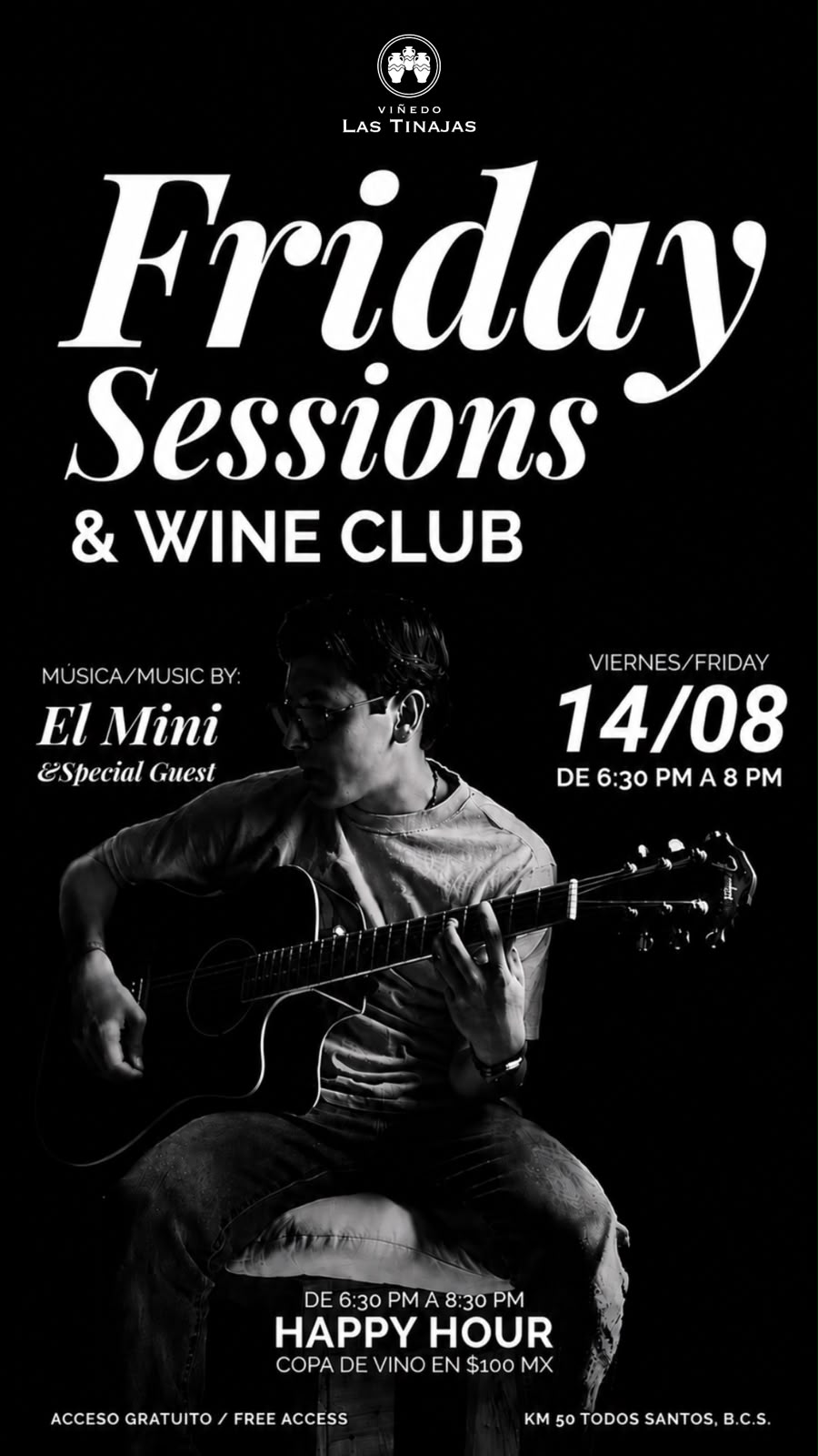 FRIDAY SESSIONS AND WINE CLUB VIÑEDO LAS TINAJAS poster