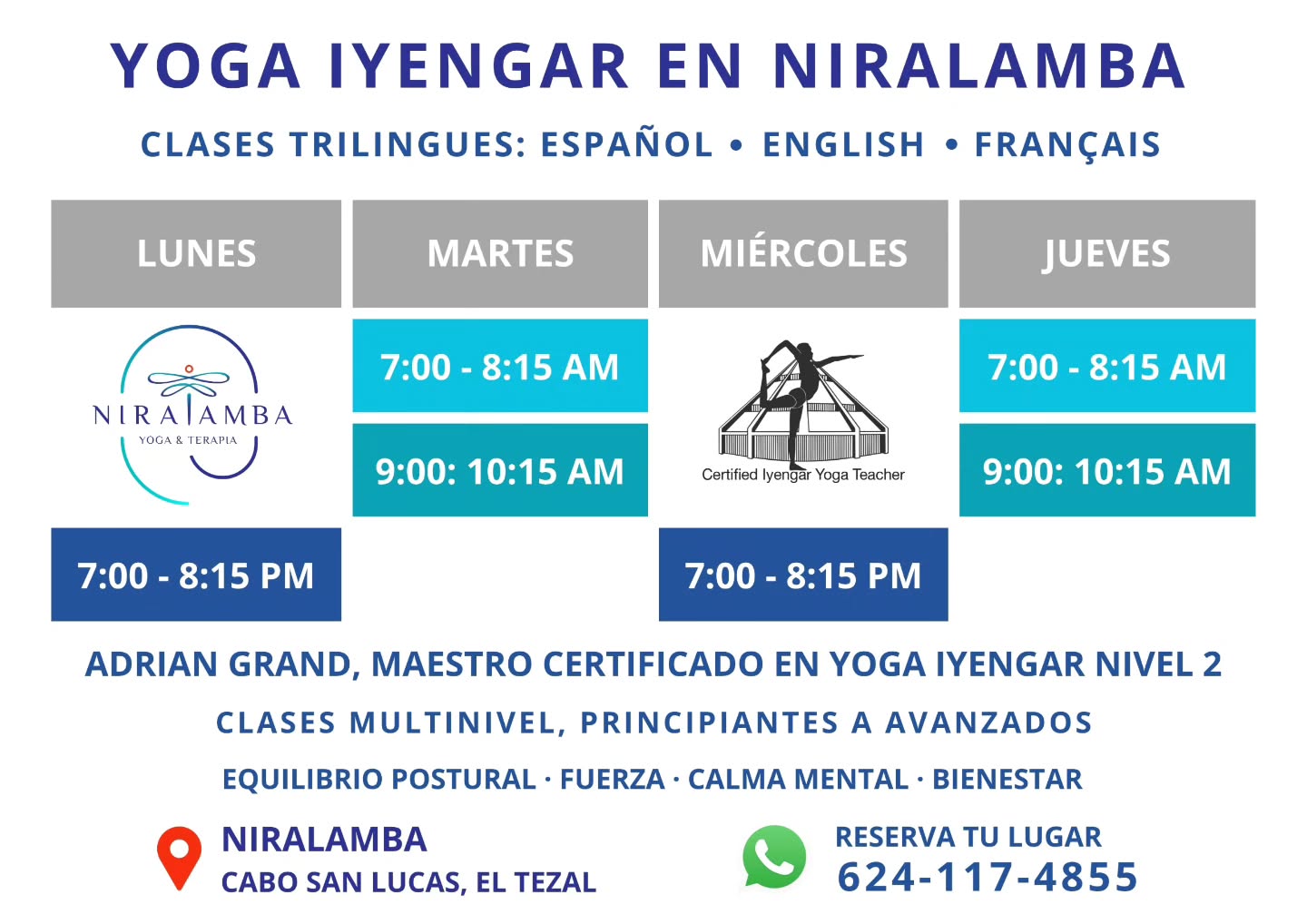 Iyengar Yoga Class poster