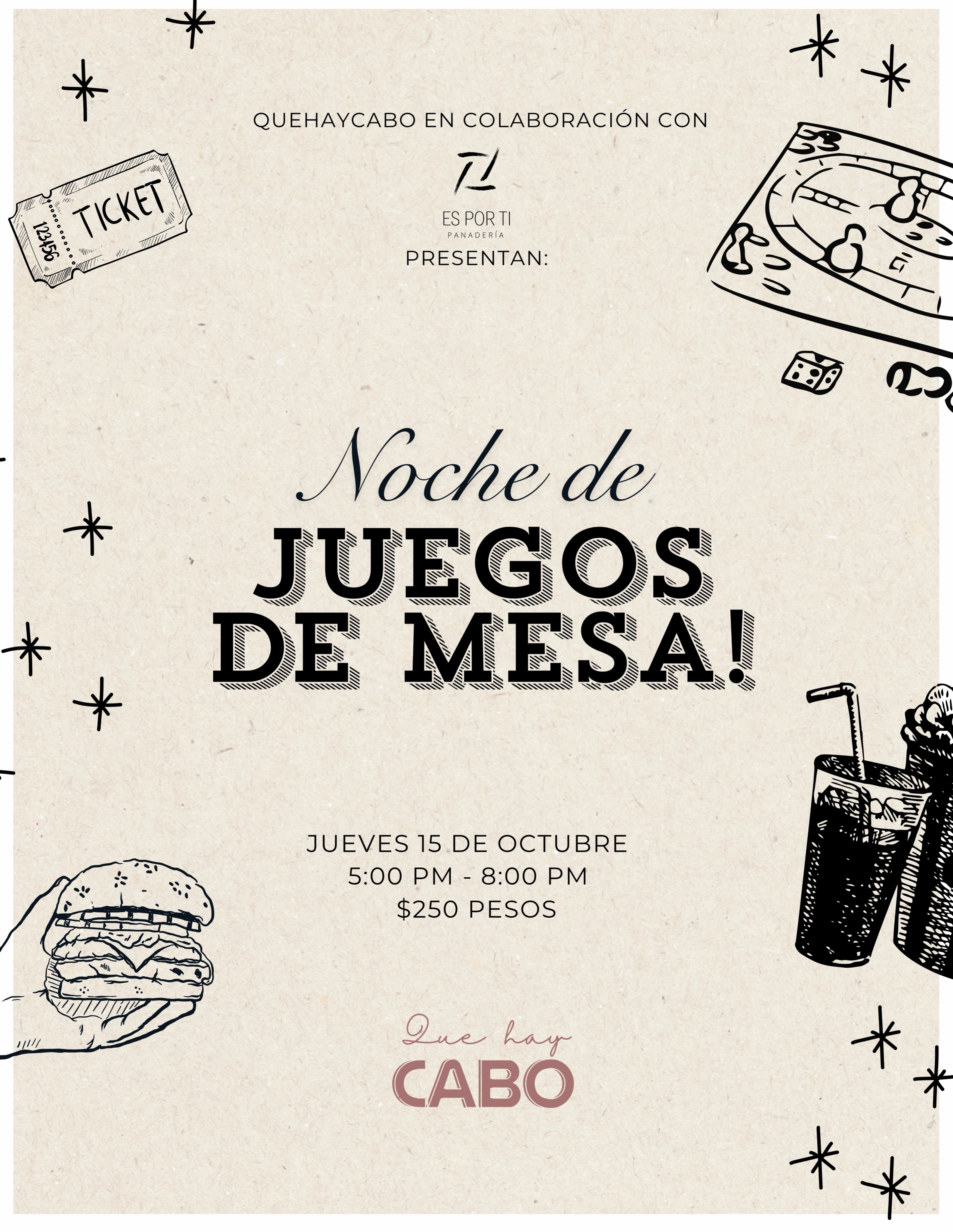 Noche de Juegos de Mesa — Es Por Ti Panadería (@quehaycabo)