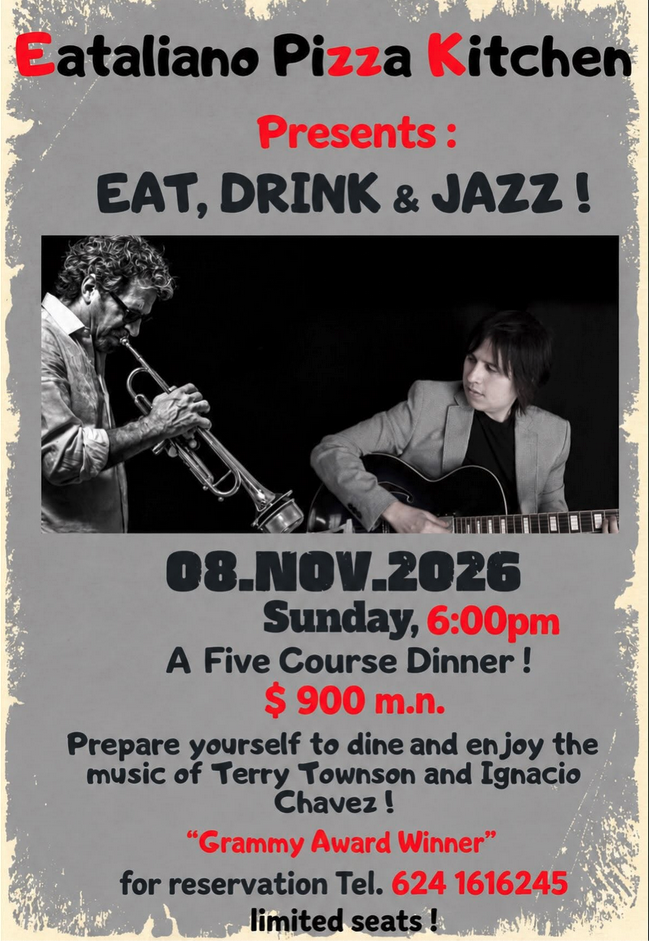 Eat, Drink & Jazz — five-course dinner with Terry Townson & Ignacio Chávez (Eataliano)