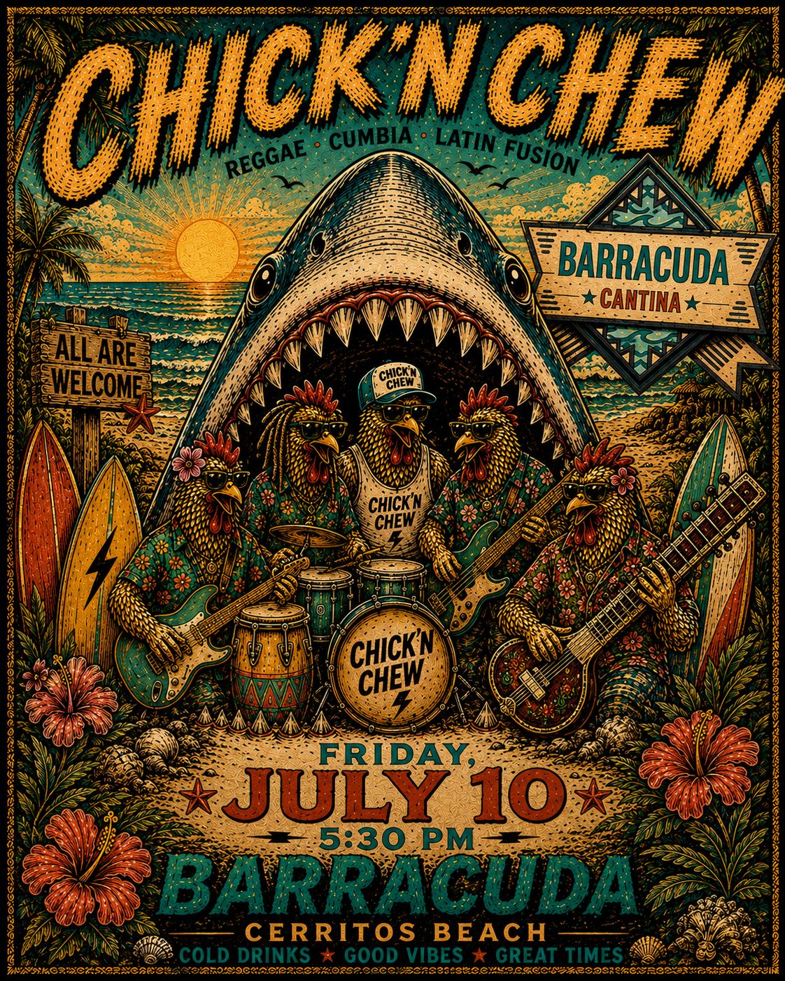 Chick'n Chew - Reggae Cumbia Latin Fusion poster