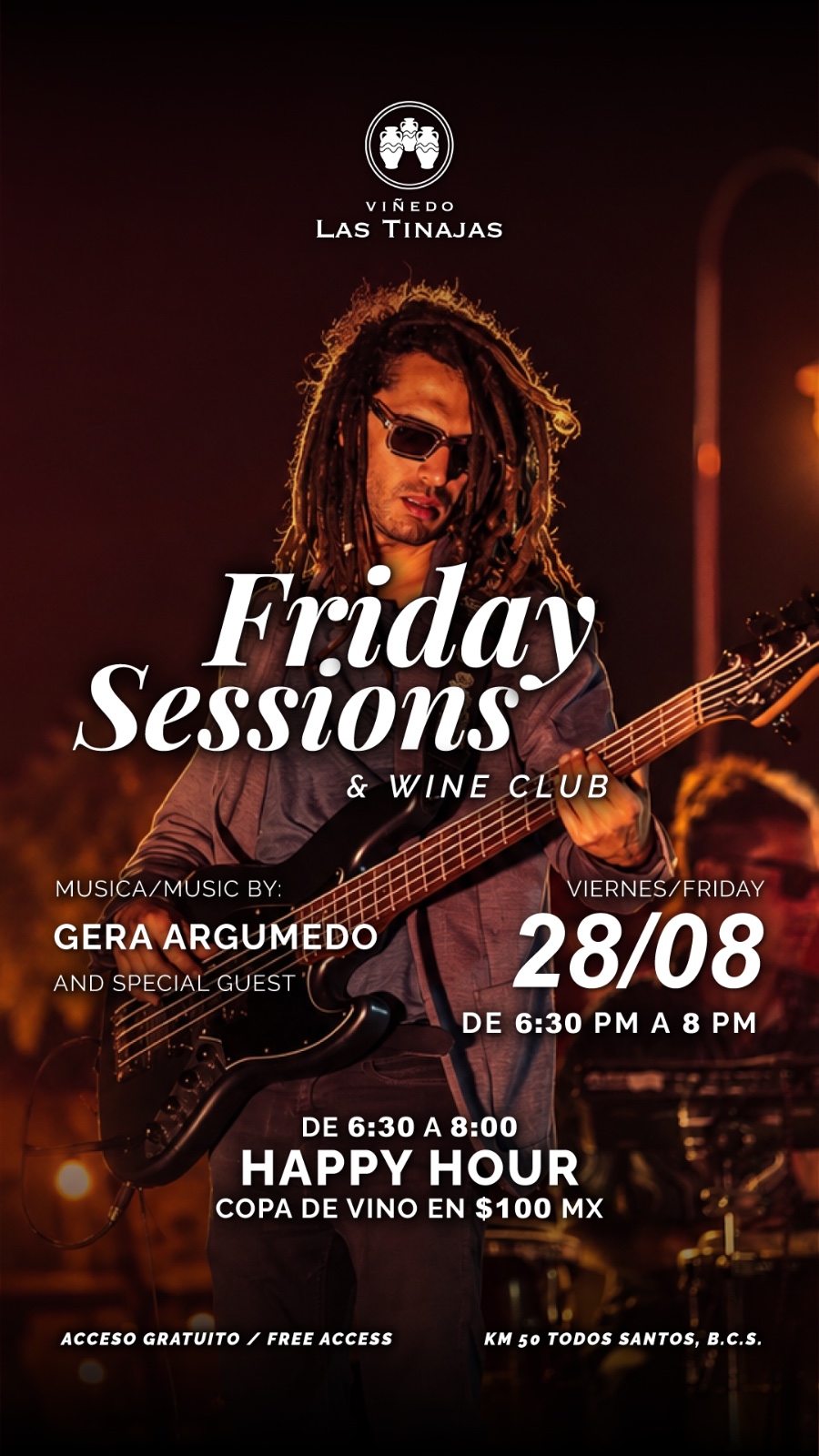 Friday Sessions & Wine Club at Viñedo Las Tinajas poster