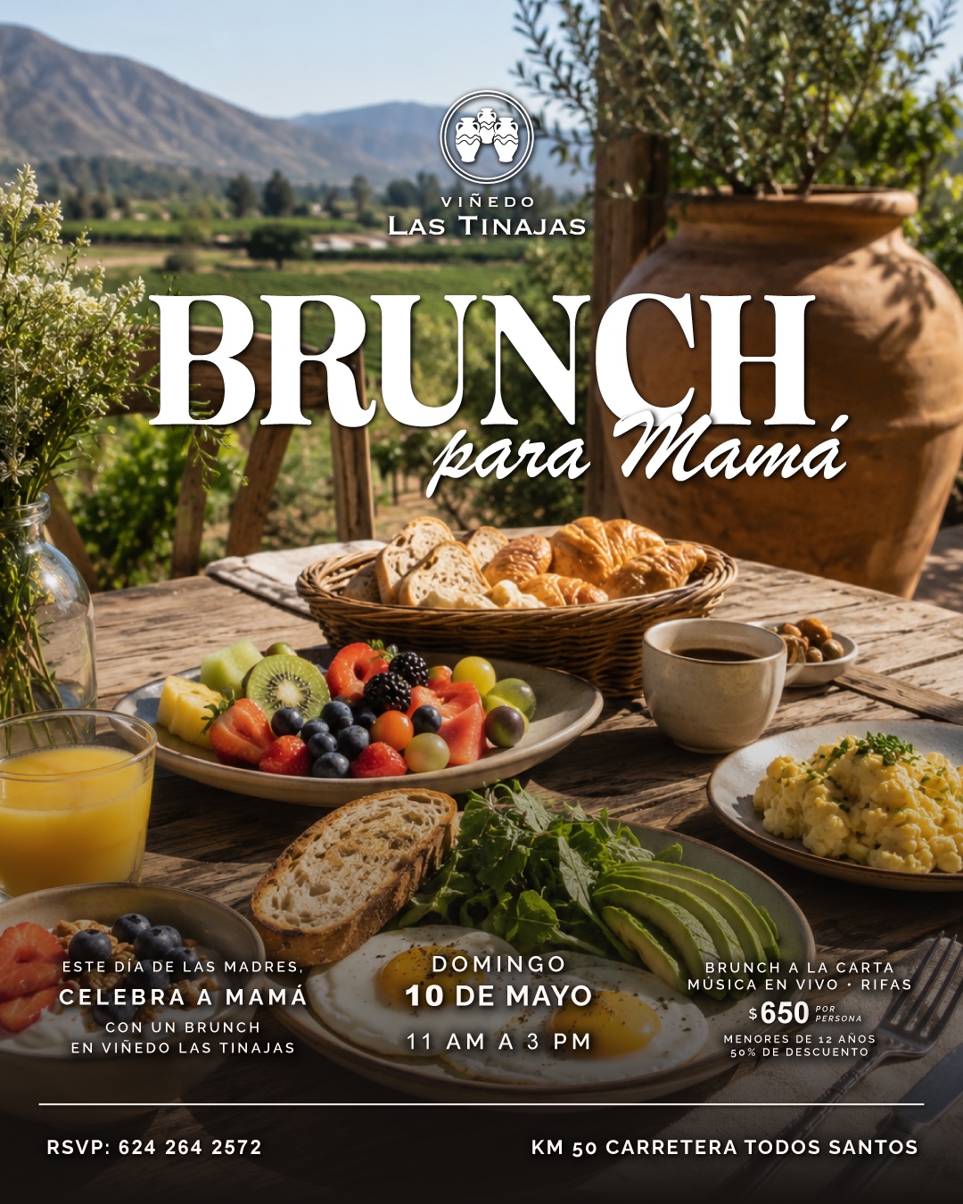 BREAKFAST BRUNCH FOR MOM AT VIÑEDO LAS TINAJAS poster