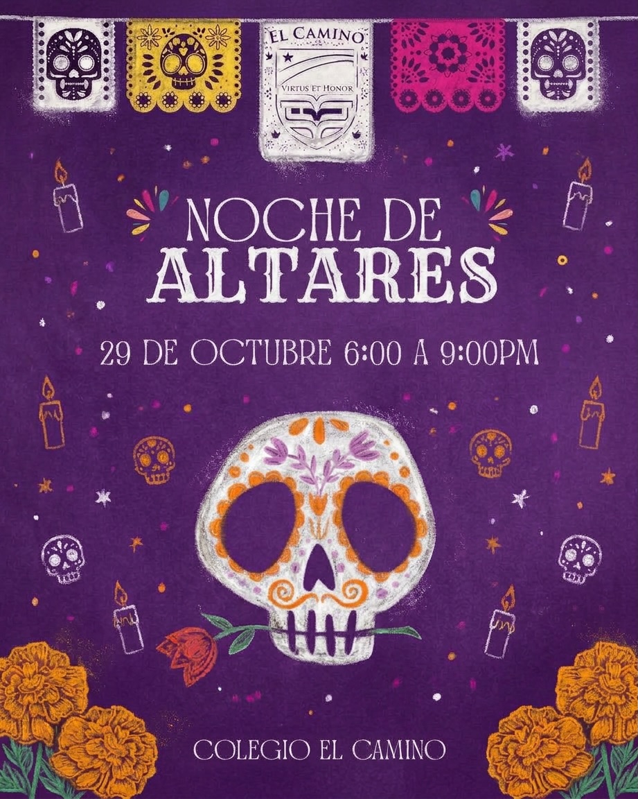 Noche de Altares — Día de Muertos community night at Colegio El Camino (Cabo San Lucas)