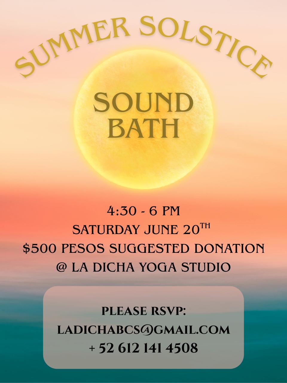 Summer Solstice Sound bath poster