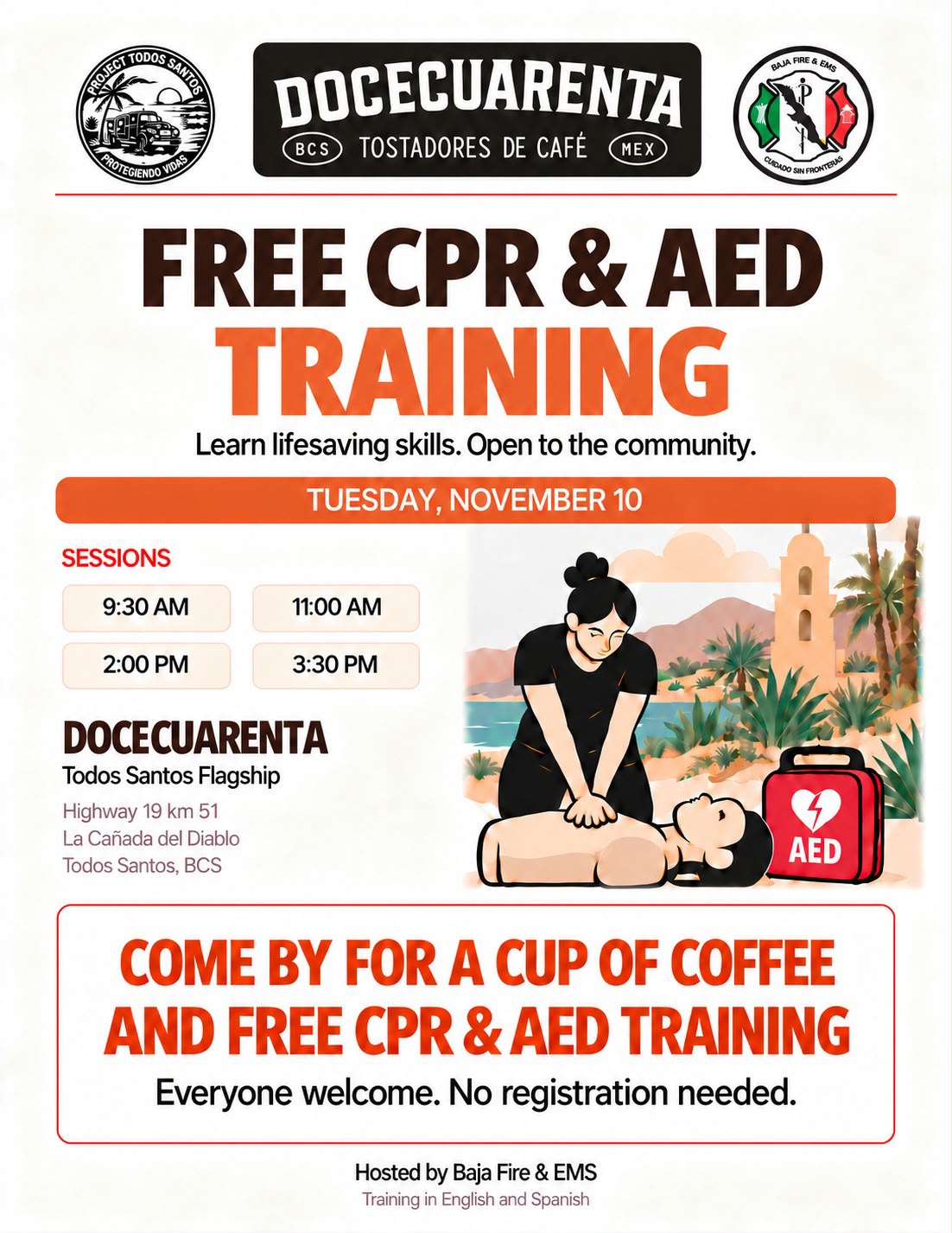 Free CPR & AED Training poster