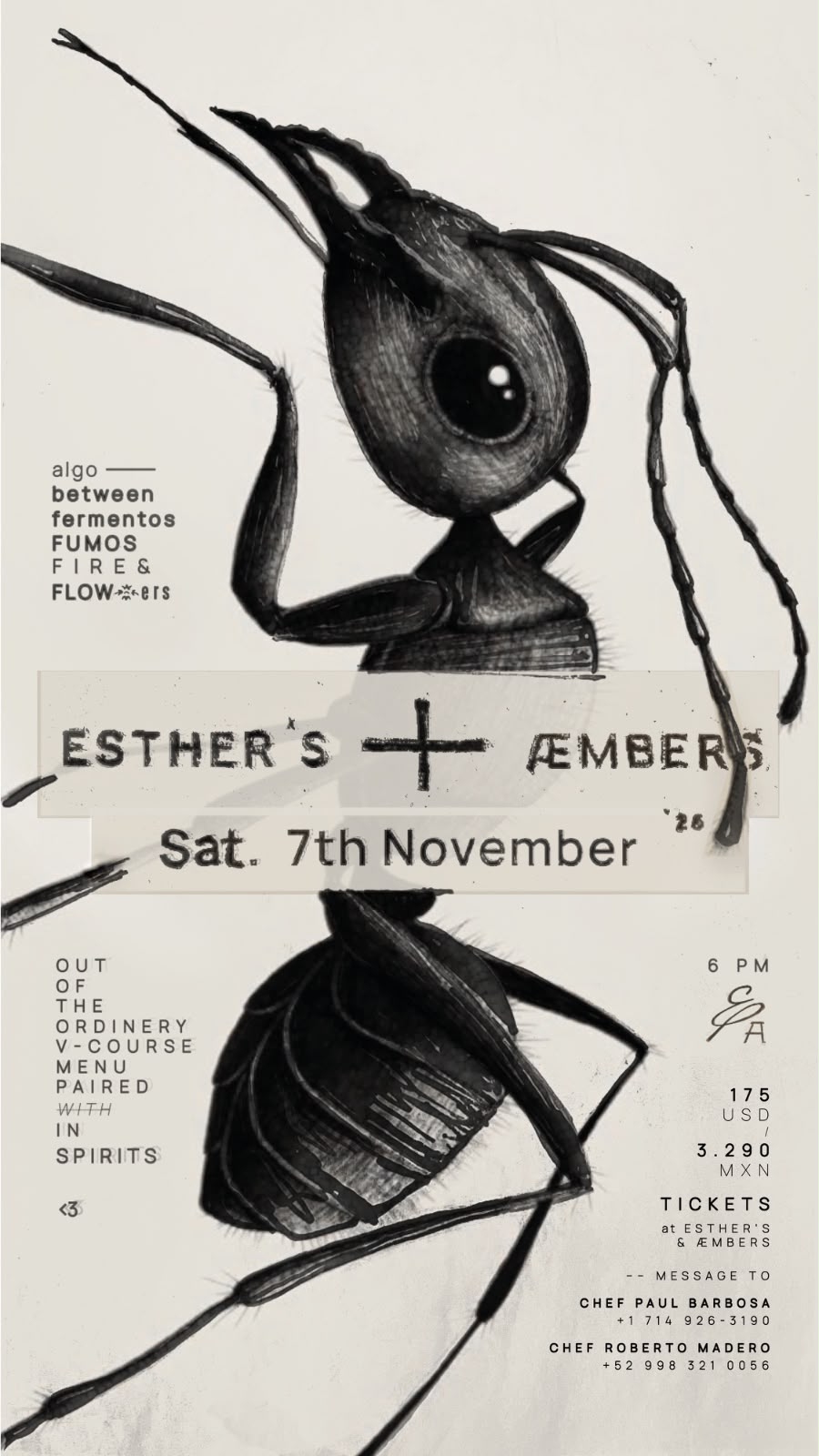 Esther's × Æmbers Culinary Collab: 5-Course Tasting Menu poster