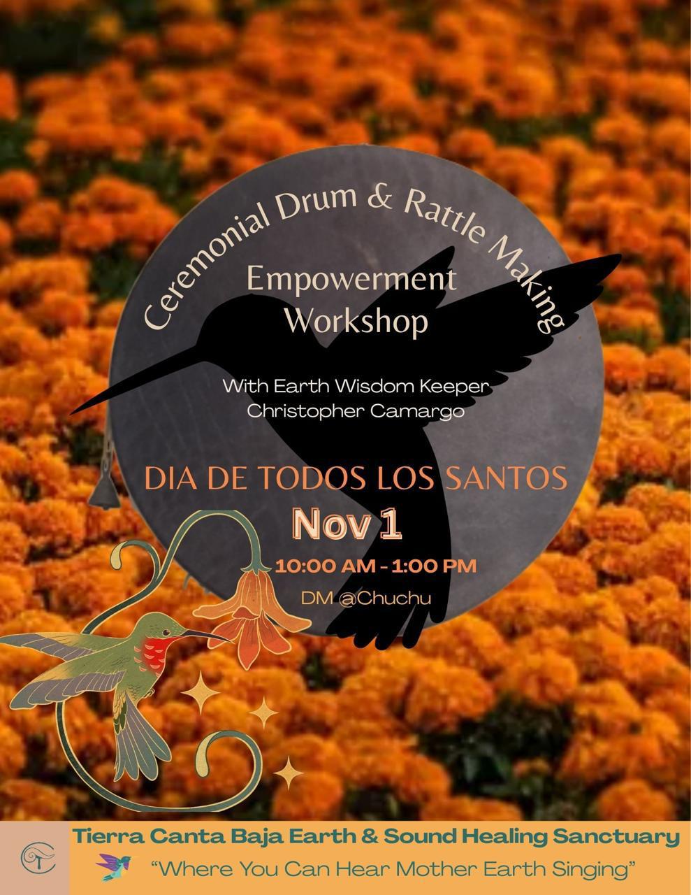 Ceremonial Drum & Rattle Making Workshop poster