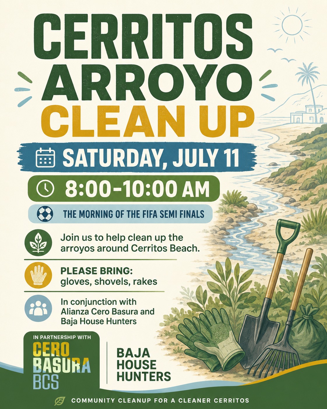 Cerritos Beach Arroyo Cleanup poster