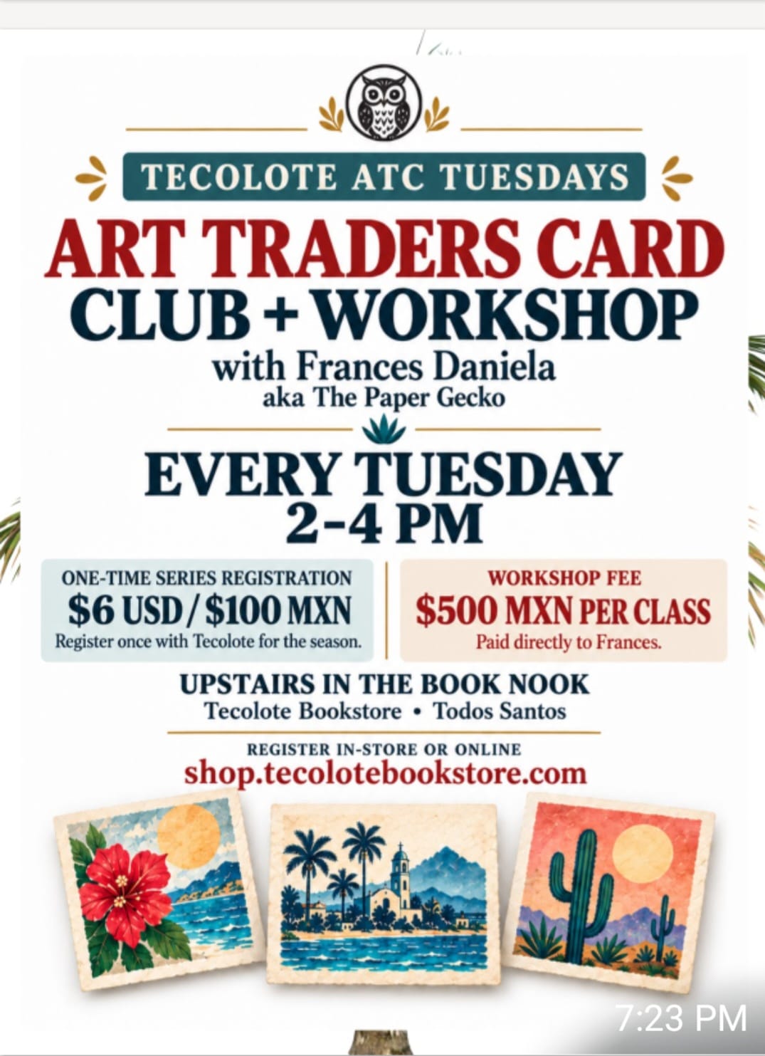 Art Traders Card Club + Workshop poster