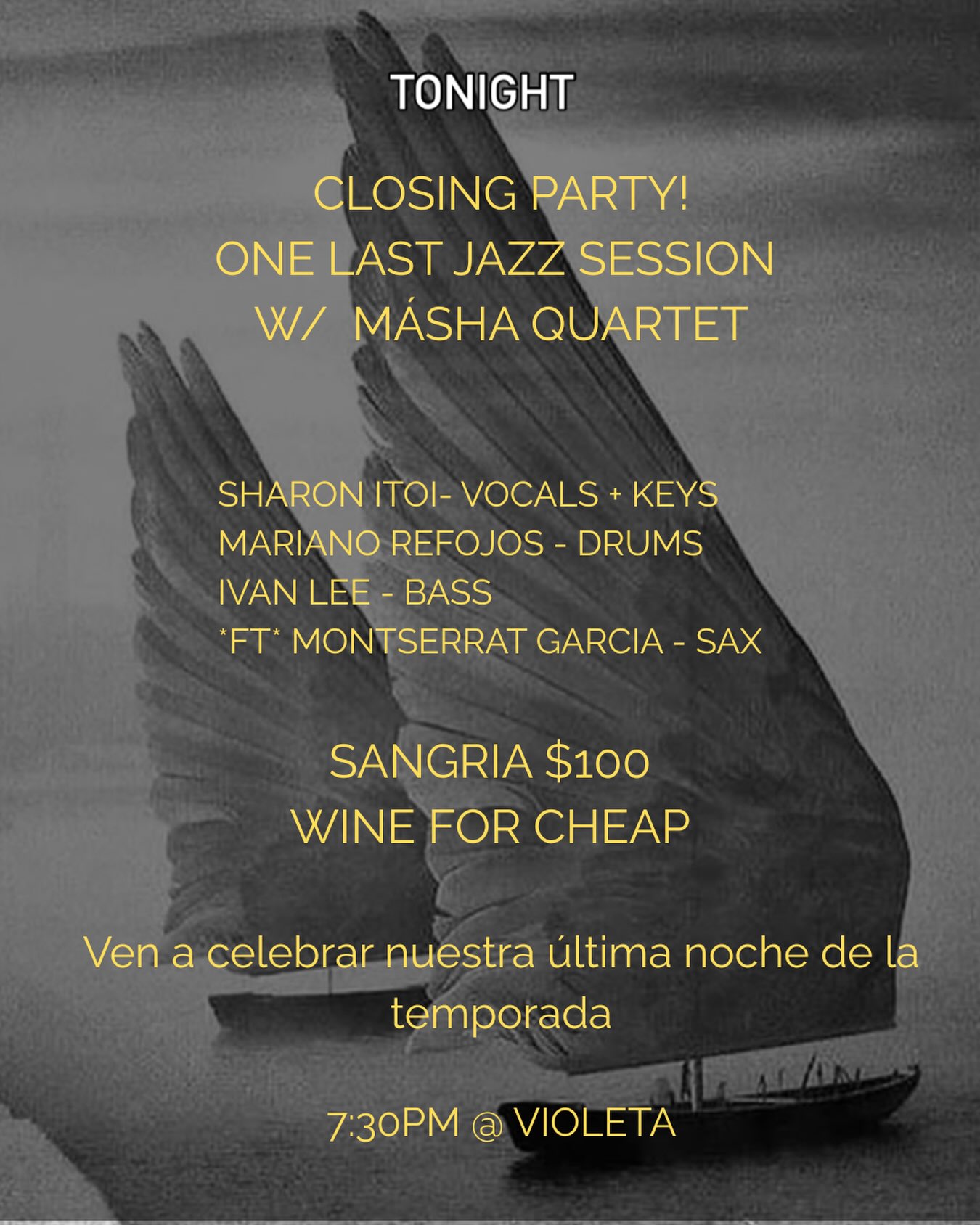 Closing Party! One Last Jazz Session w/ Másha Quartet poster