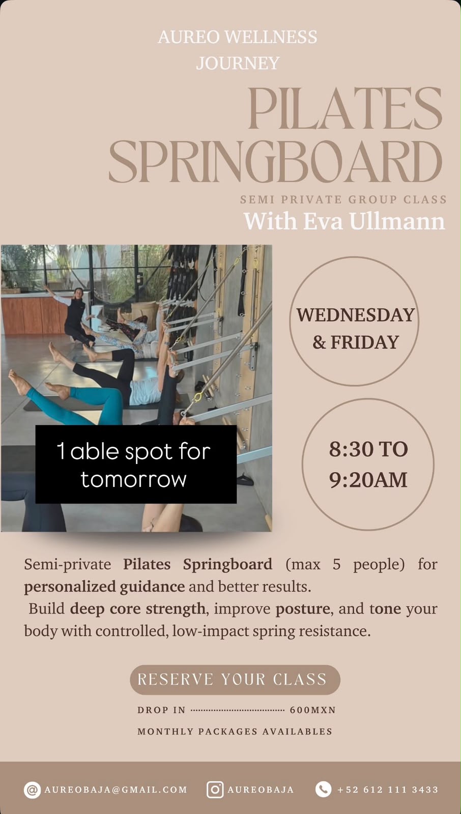 Springboard Pilates Class poster