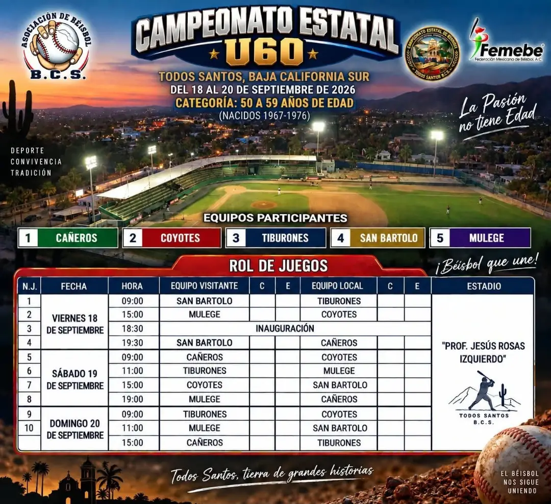 Campeonato Estatal U60 B.C.S. 2026 - Day 2 poster