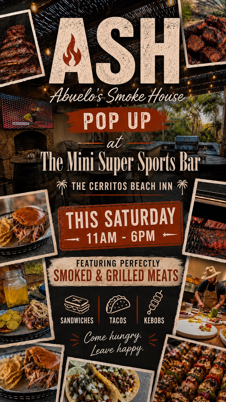 ASH – Abuelo's Smoke House Pop-up at The Mini Super Sports Bar poster