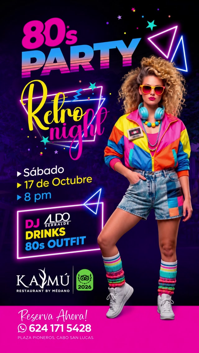 80s Party Retro Night — DJ Aldo Serralde at Kaymú Restaurant (Médano)