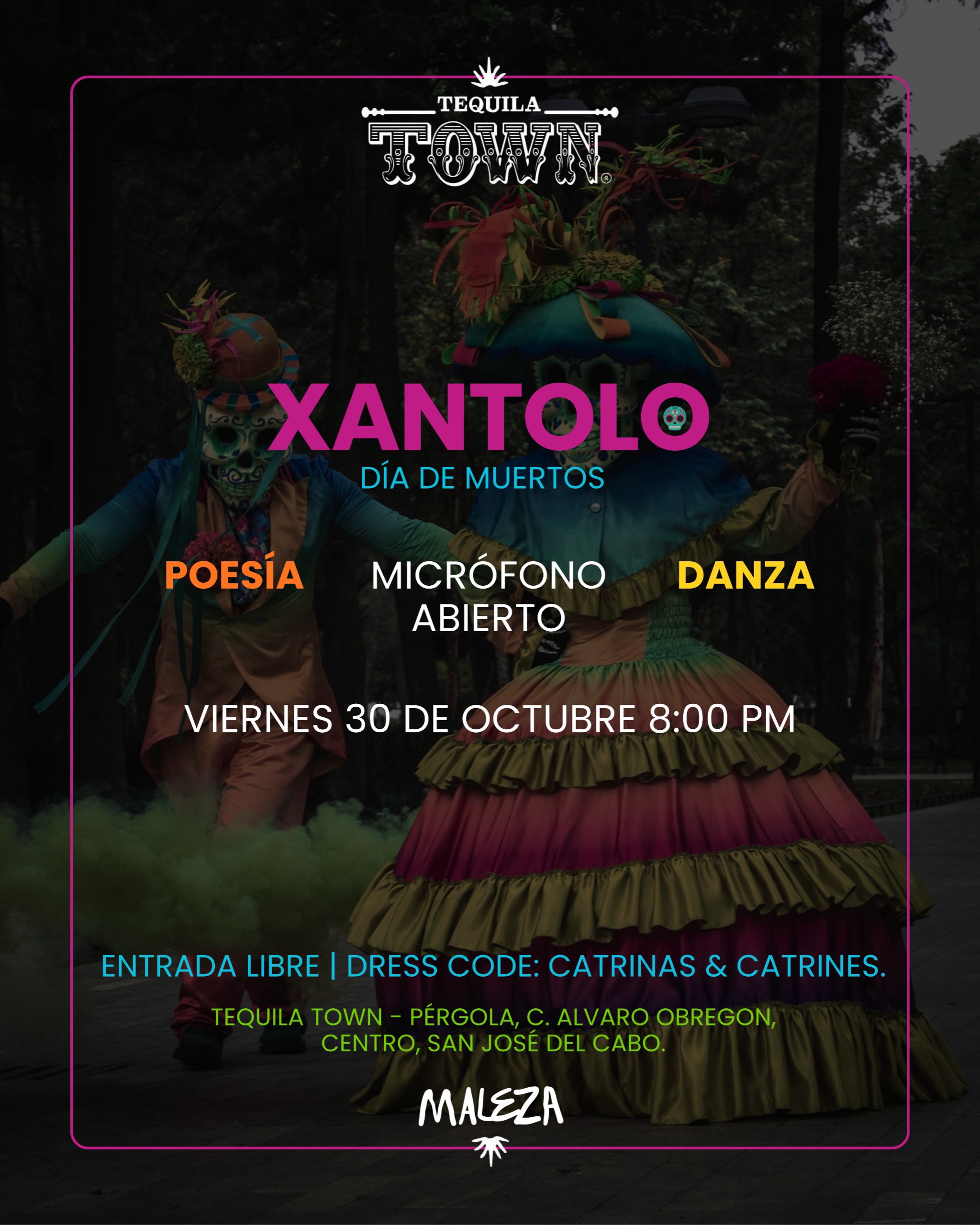 Xantolo — Día de Muertos night with altar, tequila toast, poetry by Ceci Miró & dance (Tequila Town, SJD)