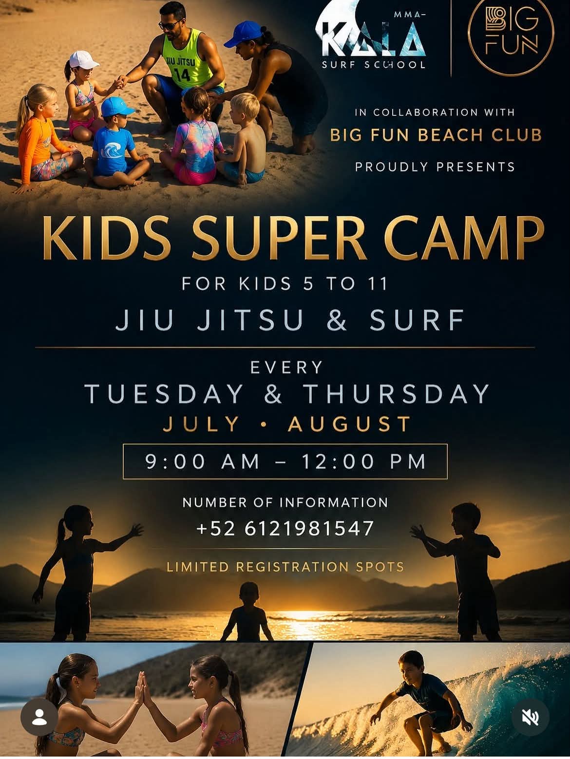 Kids Super Camp - Jiu Jitsu & Surf poster